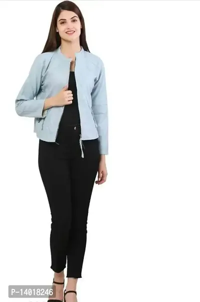 Fabulous Grey Rekcin Solid Jackets For Women-thumb3