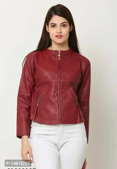 Fabulous Maroon Rekcin Solid Jackets For Women-thumb0