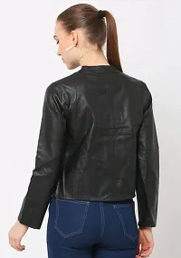 Fabulous Black Rekcin Solid Jackets For Women-thumb1
