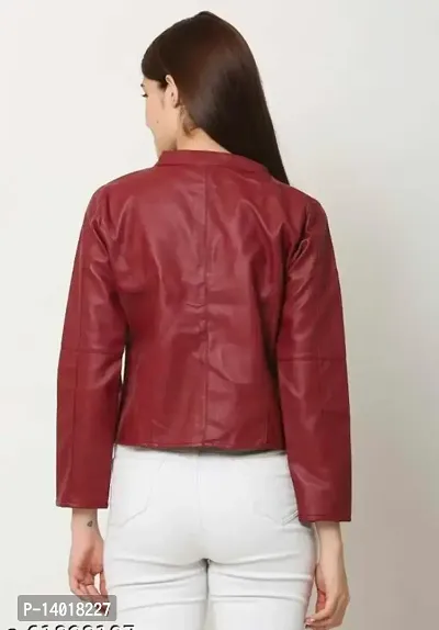 Fabulous Maroon Rekcin Solid Jackets For Women-thumb2