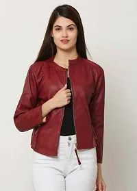 Fabulous Maroon Rekcin Solid Jackets For Women-thumb2