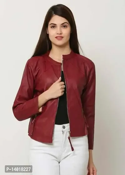 Fabulous Maroon Rekcin Solid Jackets For Women-thumb3