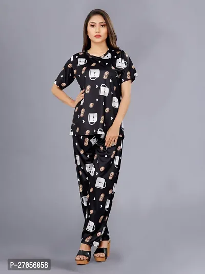 Women Night Suit Set Multicolor Printed