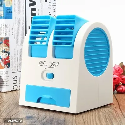 Mini Water Air Cooler Cooling Fan Blade Less Duel Blower With Ice Chamber. Mini Cooler Mini AC USB Battery Operated Air Conditioner-thumb0