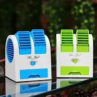 Mini Water Air Cooler Cooling Fan Blade Less Duel Blower With Ice Chamber. Mini Cooler Mini AC USB Battery Operated Air Conditioner-thumb1