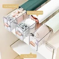 New Clear Wall Mounted Drawer Organizer, Wall Hanging Transparent Underwear Panties Storage Box Punch-Free Multifunctional Storage Box for Clothes, Socks, Ties-thumb3