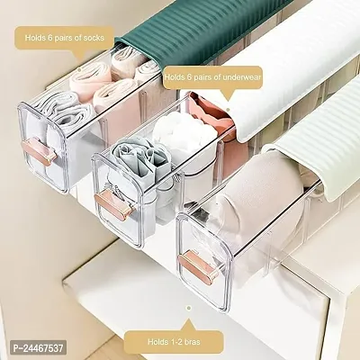 New Clear Wall Mounted Drawer Organizer, Wall Hanging Transparent Underwear Panties Storage Box Punch-Free Multifunctional Storage Box for Clothes, Socks, Ties-thumb4