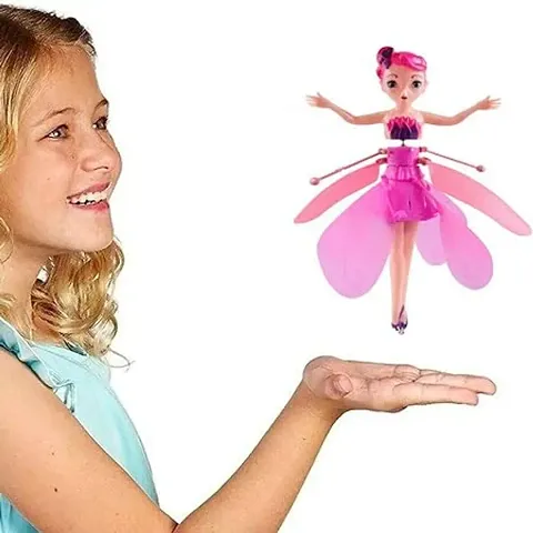 Flying Princess Doll Magic Infrared Induction Control Toy, Play Game RC Flying Toy, Mini Drone Indoor and Outdoor Toys for Kids Boys Girls 6 7 8 9 10 Year Old Gifts (Pink Girl)