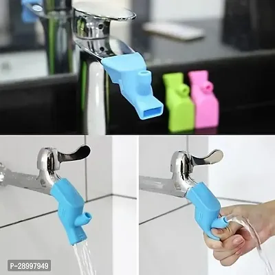2 in 1 Faucet Extender Kitchen Water Tap Extension, Tooth Brushing Gargle Hand Washing Extender Bathroom Kitchen Sink Silicone Faucet Extender Accessories (Pack of 3) Multicolor