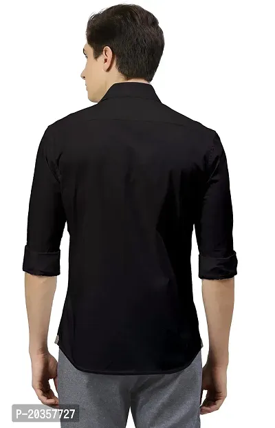 Casual Printed Men's Shirt (Small, Black)-thumb2