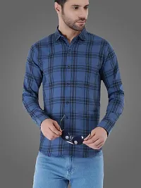 Stylish Cotton Blend Checked Casual Shirt for Men-thumb3