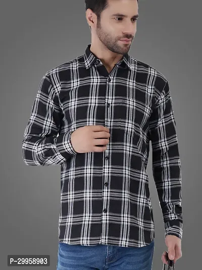 Stylish Cotton Blend Checked Casual Shirt for Men-thumb4