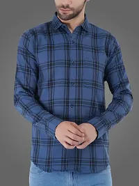 Stylish Cotton Blend Checked Casual Shirt for Men-thumb2