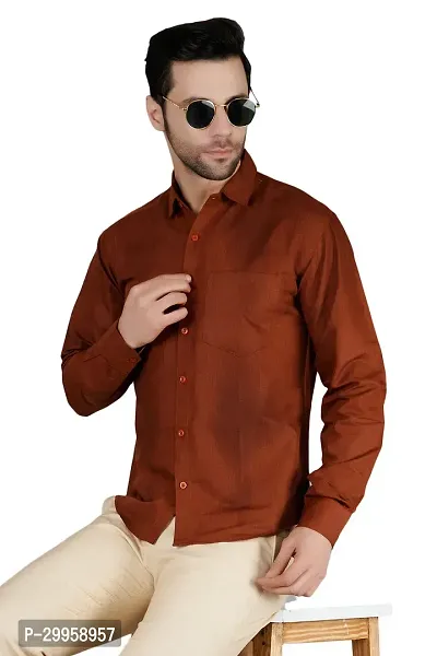 Stylish Cotton Blend Long Sleeves Casual Shirt for Men-thumb0