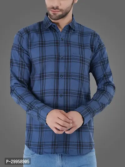 Stylish Cotton Blend Checked Casual Shirt for Men