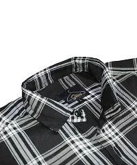 SARAAI Men Slim fit Casual Checkered Shirt (40, Black)-thumb3