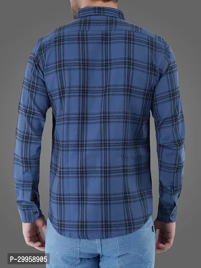 Stylish Cotton Blend Checked Casual Shirt for Men-thumb2