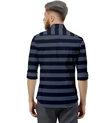 Saraai Mens slim fit striped shirt-thumb2