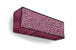 The Furnishing Tree Split AC cover for indoor and outdoor unit of 2 ton waterproof and dustproof Maroon Different polka dots pattern-thumb3