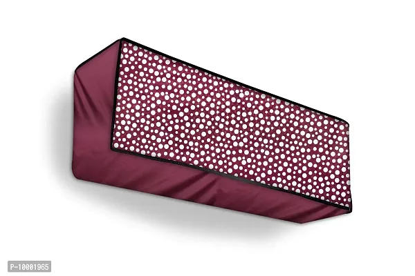 The Furnishing Tree Split AC cover for indoor and outdoor unit of 2 ton waterproof and dustproof Maroon Different polka dots pattern-thumb4