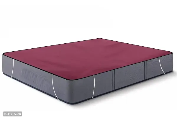 The Furnishing Tree Mattress Protector/Waterproof Bedsheet Size WxL 36x75 inches Single Bed one Unit Polyester Maroon-thumb4