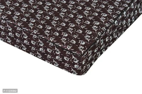 The Furnishing Tree Polyester Mattress Protector Waterproof Size WxL 60x78 Inches Queen Size Floral Pattern Dark Brown-thumb3