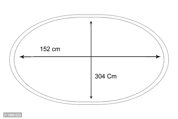 The Furnishing Tree Oval Shaped 10 Seater Table Cover WxL 60x120 inches with White Border lace-thumb4