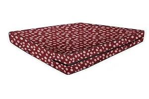 The Furnishing Tree Polyester Waterproof Single Size 36X75X5 inches (WxLxH) Zippered Mattress Cover Brick Red Floral-thumb2