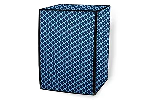 The Furnishing Tree Washer Dryer Cover for Voltas Beko 8 Kg/5kg WWD80S Waterproof Blue Color Check Pattern-thumb4