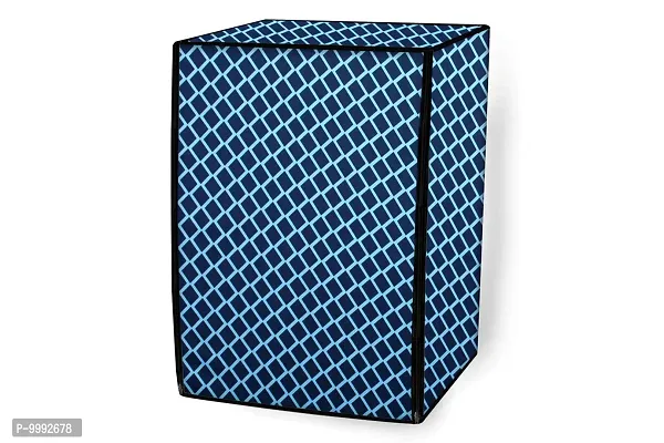 The Furnishing Tree Washer Dryer Cover for Voltas Beko 8 Kg/5kg WWD80S Waterproof Blue Color Check Pattern-thumb5