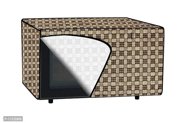 The Furnishing Tree Microwave Oven Cover for LG 20 L Solo MS2043DB Checkered Pattern Brown-thumb5