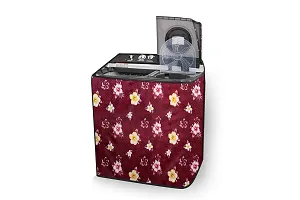 The Furnishing Tree Washing Machine Cover Floral Red Compatible for GODREJ 7.5KG Semi-Automatic Top Loading WSEDGE 75 5.0 TB3 M WNRD-thumb2