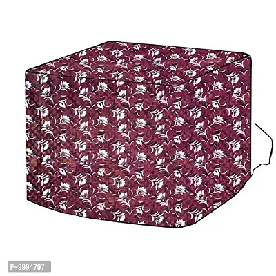 The Furnishing Tree Window ac Cover 1.5 ton Waterproof and dustproof PVC Floral Pattern Magenta-thumb2