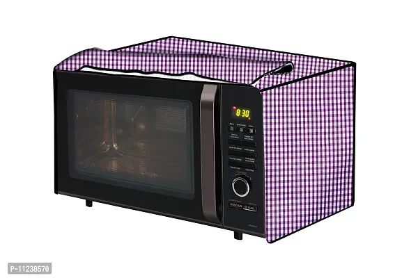 The Furnishing Tree Microwave Oven Cover for Whirlpool 25L Crisp STEAM Conv. MW Oven-MS Pin Check Pattern Voilet-thumb0