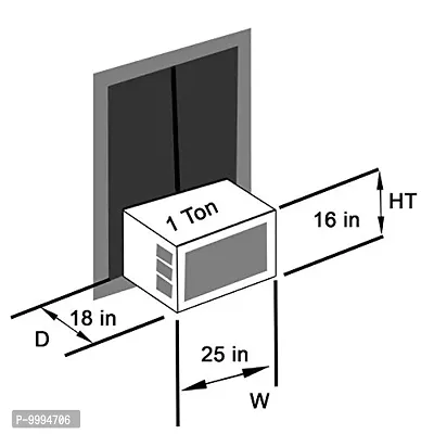 The Furnishing Tree Window ac Cover 1 ton Waterproof and dustproof PVC SkyBlue Color-thumb4