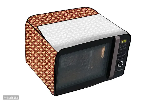 The Furnishing Tree Microwave Oven Cover for Panasonic 20 L Grill NN-GT221WF Interlocked Ropes Pattern Brown-thumb5
