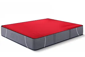 The Furnishing Tree Mattress Protector/Waterproof Bedsheet Size WxL 48x72 inches 4x6 Feet Single Bed Polyester Red-thumb2