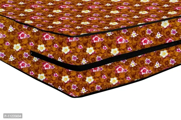 The Furnishing Tree Polyester Waterproof Single Size 36X75X5 inches (WxLxH) Zippered Mattress Cover Orange Floral-thumb5