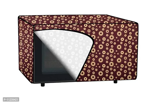 The Furnishing Tree Microwave Oven Cover for Samsung 23 L Grill MG23F301TCK Floral Pattern Coffee-thumb5