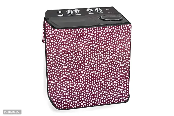 The Furnishing Tree Washing Machine Cover Polka dot Pattern Pink Compatible for Whirlpool 6.5Kg Semi-Automatic Top Loading Superb Atom