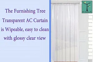 The Furnishing Tree Transparent AC Curtain Width 4.5 feet Length 10 feet 0.30mm Thickness with 8 Hooks-thumb1