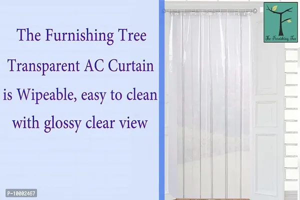 The Furnishing Tree Transparent AC Curtain Width 4.5 feet Length 10 feet 0.30mm Thickness with 8 Hooks-thumb2