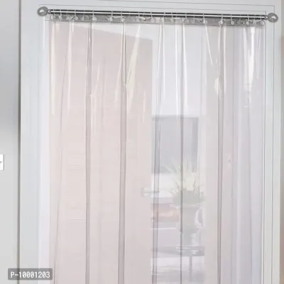 The Furnishing Tree 0.15mm PVC AC Transparent Curtain - (4.5 X 7 Ft) Or (54 X 84 Inches) Set of Two-thumb3