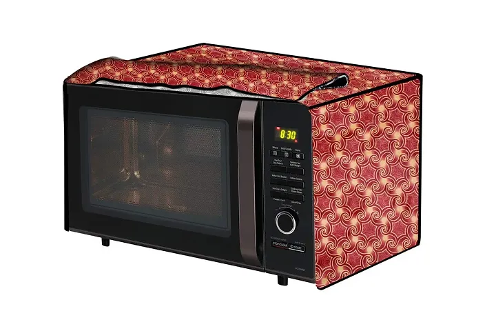 The Furnishing Tree Microwave Oven Cover for Whirlpool 25L Crisp STEAM Conv. MW Oven-MS Frieze Pattern Maroon