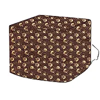 The Furnishing Tree Window ac Cover 1.5 ton Waterproof and dustproof PVC Floral Pattern Coffee Brown-thumb1