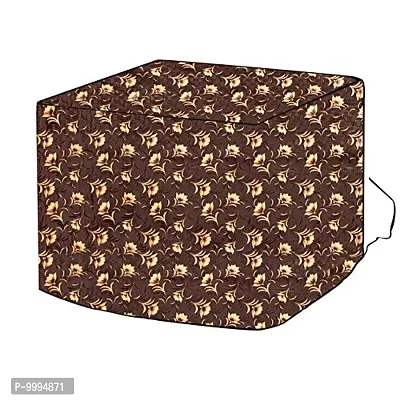 The Furnishing Tree Window ac Cover 1.5 ton Waterproof and dustproof PVC Floral Pattern Coffee Brown-thumb2