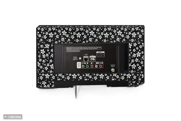 The Furnishing Tree Waterproof LED/LCD/Monitor TV Cover for All 24 Inch Models Floral Pattern Black-thumb3