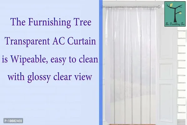 The Furnishing Tree 0.30mm PVC AC Transparent Curtain - (4.5 X 10 Ft) Or (54 X 120 Inches) Set of Two-thumb2