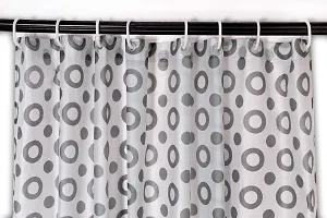 The Furnishing Tree Shower Curtains 7 feet Height 4.5 feet Width Grey Color Geometric Pattern with 8 Hooks-thumb4