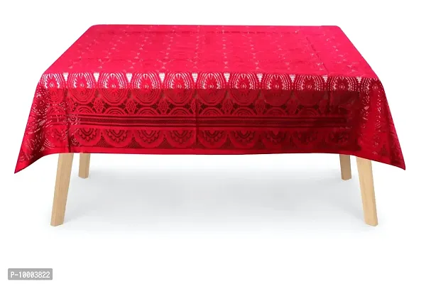 The Furnishing Tree 100 % Cotton Table Cover Traditional Pattern for Center Table (40x60 inches) Red Color